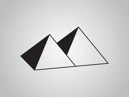 Two pyramids of Egypt illustration using black color lines on white background vector