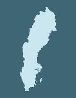 Blue color Sweden map using single border line on dark background illustration vector