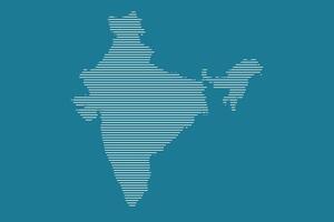 India map using blue straight line pattern on dark background illustration vector