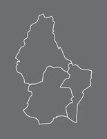 White color Luxembourg map with lines of different states on dark background illustration vector