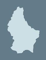 Blue color Luxembourg map with shadow on dark background illustration vector