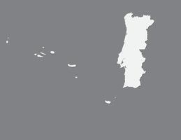 White color Portugal map with single border on dark background illustration vector