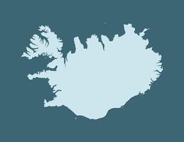 Iceland map using blue border lines on dark background illustration vector