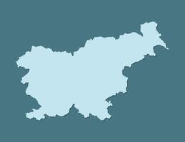 Blue color Slovenia map with single border on dark background illustration vector