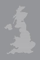 UK map using white straight lines pattern on black background illustration vector