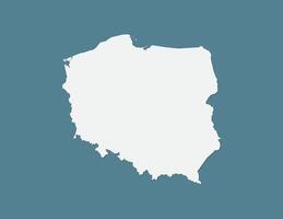 Blue color Poland map with single border line on dark background illustration vector