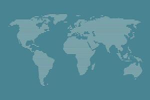 World map using white straight lines on dark blue background illustration vector