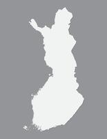 White color Finland map using single border line on dark background illustration vector
