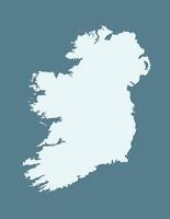 Ireland map using blue border lines on dark background illustration vector