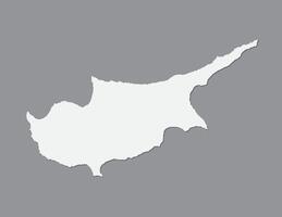 White color Cyprus map using single border line on dark background illustration vector