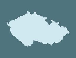 Blue color Czech Republic map with single border on dark background illustration vector