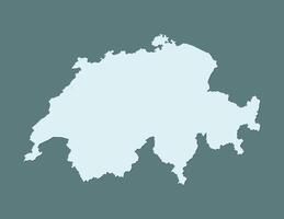 Blue color Switzerland map with shadow on dark background illustration vector