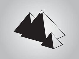 Group of pyramids of Egypt illustration using black color lines on white background vector