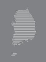 South Korea map using white straight lines on black background illustration vector