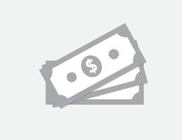 White color money for business investment using dollar notes on white background illustration vector