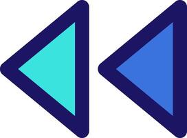 rewind icon line application software set vector