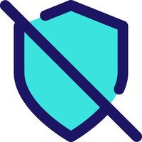 shield off icon line application software set vector