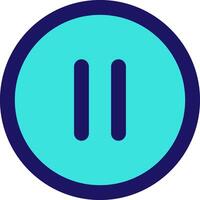 pause circle icon line application software set vector