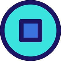 stop circle icon line application software set vector