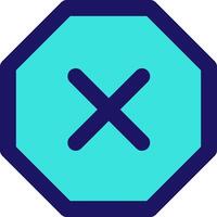 x octagon delete icon line application software set vector