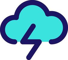 cloud lightning icon line application software set vector