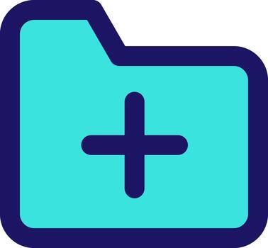 folder plus icon line application software set vector