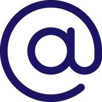 at sign icon line application software set vector