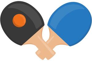 Ping pong rackets with ball isolated on white background. vector