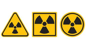 Set of radiation symbol isolated on white background. vector