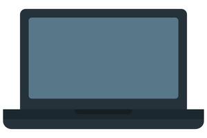 Laptop flat icon isolated on a white background. vector
