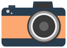Camera icon in flat style isolated on white background. vector