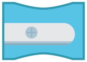 Blue pencil sharpener flat icon isolated on white background. vector