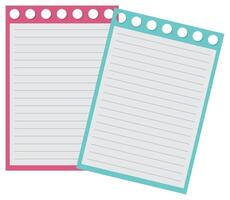Paper notes flat illustration isolated on white background. vector