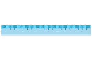 Blue plastic ruler isolated on white background. vector