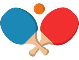 Two crossed ping pong rackets flat icon illustration isolated on white background. vector