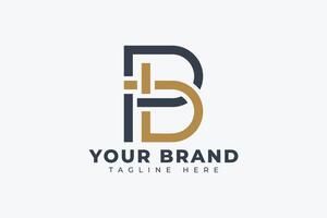 Initial Letter P and B Intersected line Logo Template vector