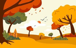 autumn background with beautiful natural scene for a4 horizontal design vector
