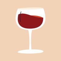 Glass with red wine on a yellow background vector