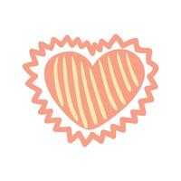 Hand drawn heart doodle illustration on white vector