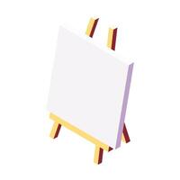 Painting tool wooden easel frame and drawing paper vector