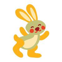 Cute rabbit spring standing illustration vector