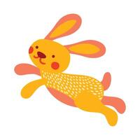 Cute rabbit spring standing illustration on white background vector
