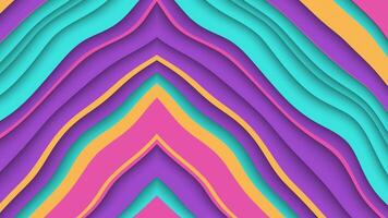 Colorful abstract background with layered wavy diagonal lines in bright vibrant colors. Dynamic flowing stripes pattern animation. Full HD and looping background. video
