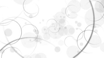 Elegant grayscale abstract background with gently moving spheres and circle shapes. This stylish minimalist animation suggests clarity and simplicity. Full HD and looping background animation. video