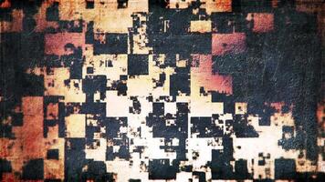 Abstract background animation with a mosaic rusty grunge noise texture. This dark textured grungy motion background is full HD and a seamless loop. video