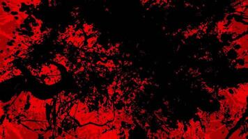 Gritty red and black textured grunge background with exploding paint or ink splatters. Full HD and looping messy grungy abstract background. video