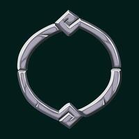 Round stone frame. Empty cartoon frame for your game icons or slot symbols. APP frame vector