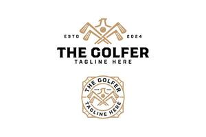 eagle with wings, stick golf, ball badge logo design set for golfer, golf professional team, golf sport and tournament. vector