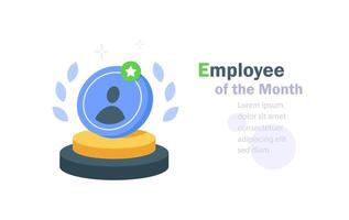 Employee of the month concept,award trophy, achieve excellence,best performance worker, reward program vector