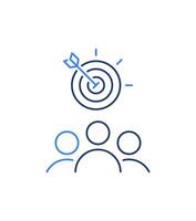 Target market concept, audience, focus group, crowdsourcing and crowdfunding, public relations vector